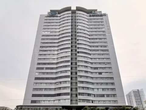 Toàn cảnh mặt trước tòa Tassco Building 02 Phạm Hùng