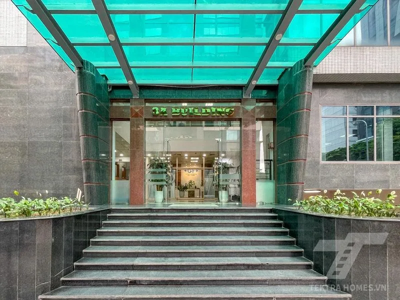 Lối ra vào tòa 3A Building 82 Duy Tân