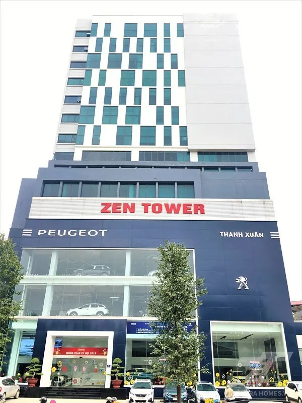 Mặt chính tòa Zen Tower 12 Khuất Duy Tiến