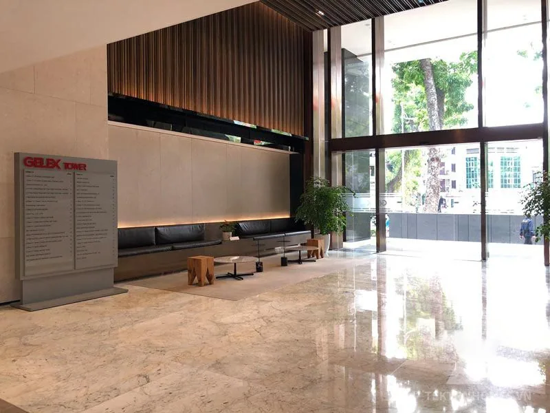 Sảnh tiếp khách tòa Gelex Tower 52 Lê Đại Hành