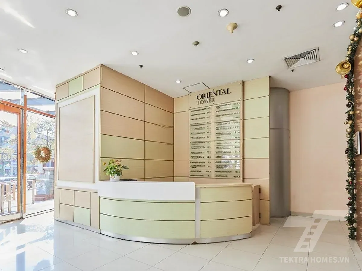 Khu vực lễ tân tòa Oriental Tower 324 Tây Sơn