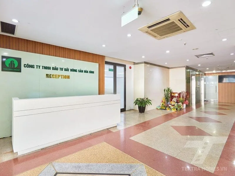 Khu vực lễ tân tòa Viet Tower 01 Thái Hà