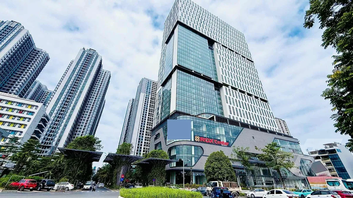 Toàn cảnh mặt trước tòa Rox Tower Goldmark City 136 Hồ Tùng Mậu