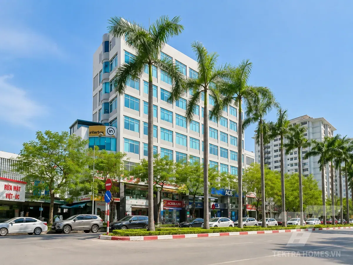 Xung quanh mặt ngoài tòa Âu Việt Building Số 1 Lê Đức Thọ