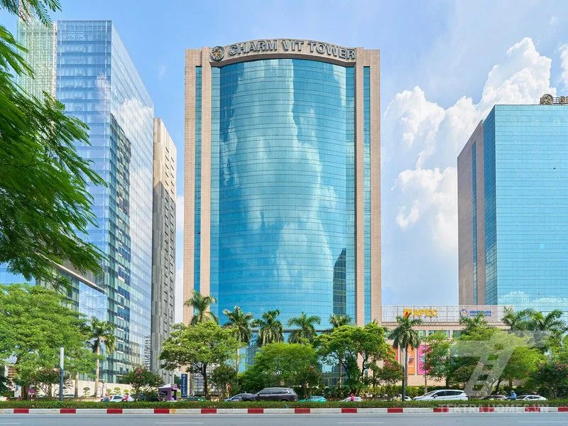 Mặt chính tòa  Charmvit Tower 117 Trần Duy Hưng