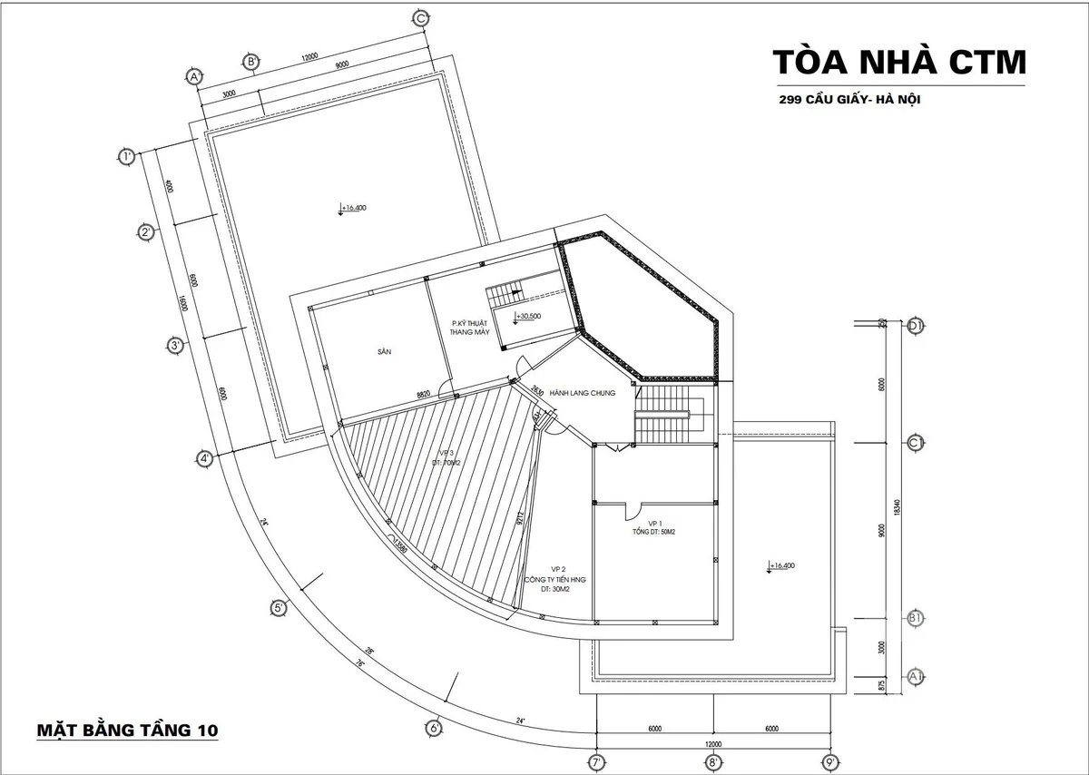Bản vẽ tòa CTM 299 Cầu Giấy