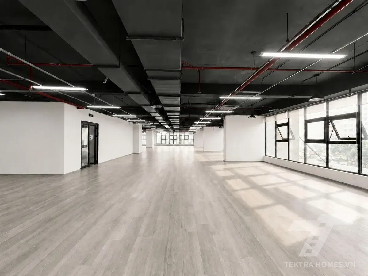 Mặt sàn diện tích trống tòa Thăng Long Tower 33 Mạc Thái Tổ