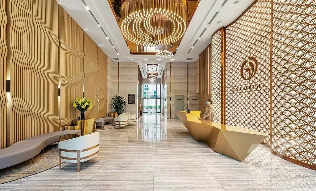 Khu vực quầy lễ tân tòa Grandeur Palace 138B Giảng Võ