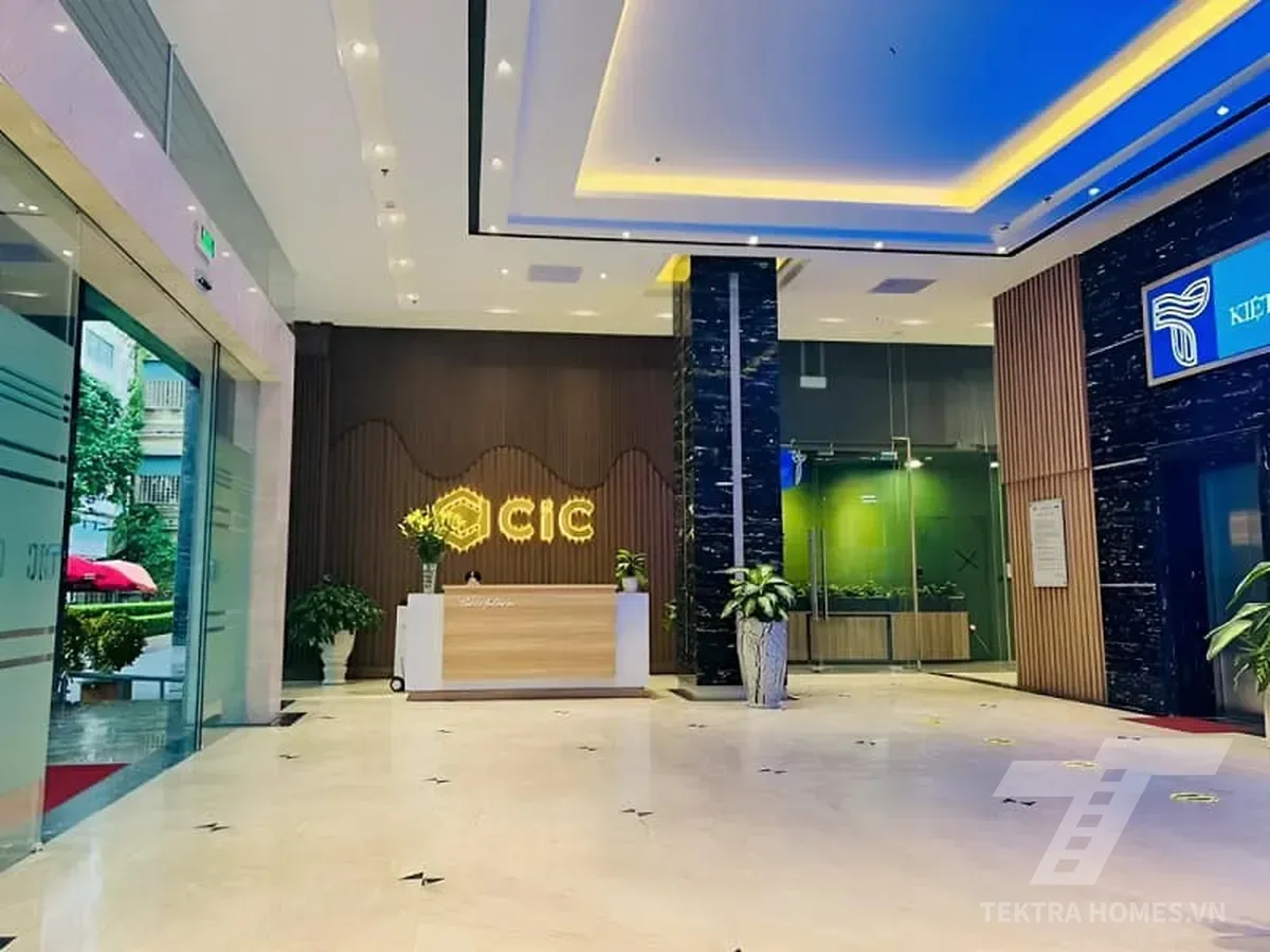 Khu vực lễ tân tòa CIC Tower Số 01 Nguyễn Thị Duệ