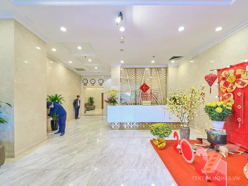 Khu vực quầy thu ngân tòa Hòa Bình Tower 106 Hoàng Quốc Việt