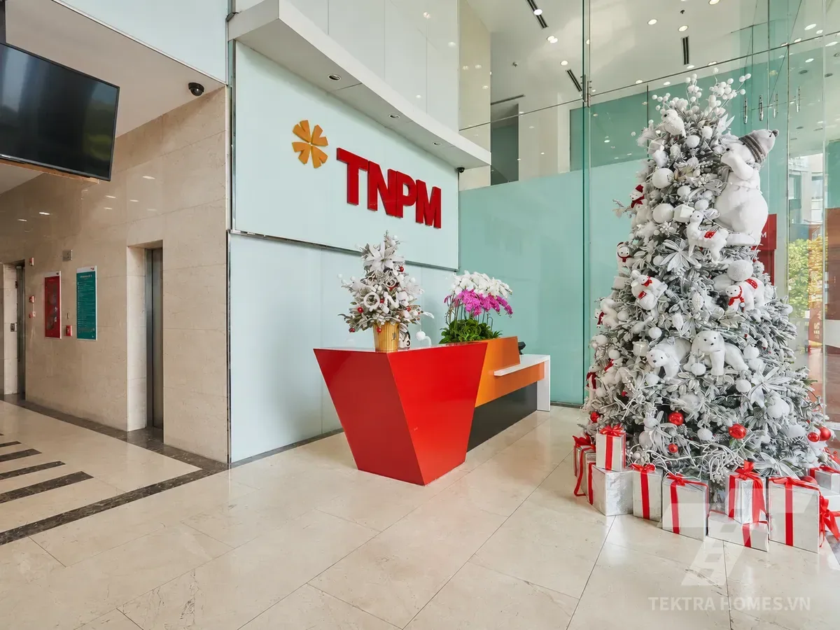 Khu vực quầy lễ tân tòa Sky City Tower 88 Láng Hạ
